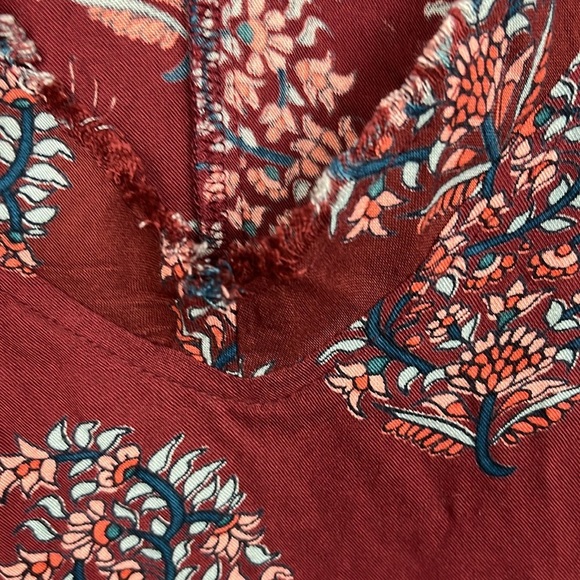 Earthbound Trading Co Womens Dress M Burgundy/Blue Maxi Paisley Print Cottage - Picture 7 of 14